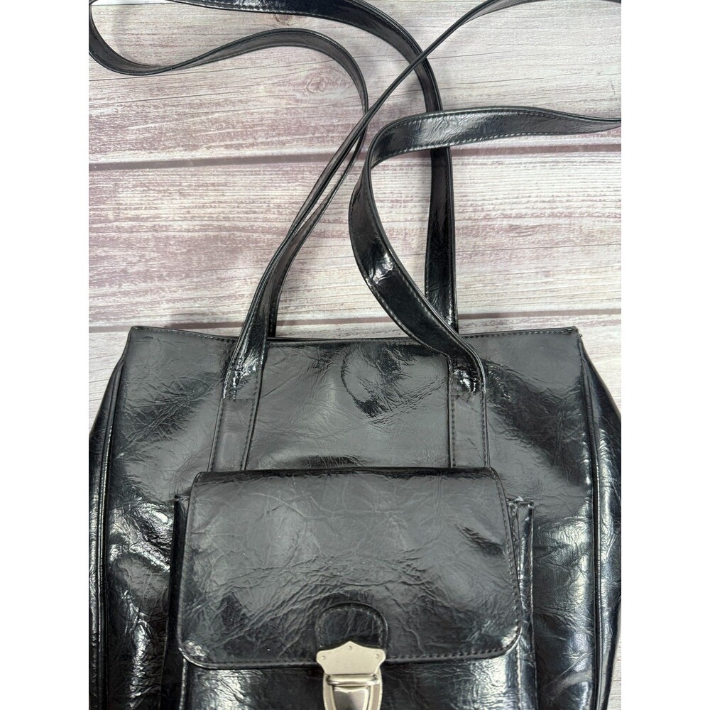 Vintage Black Leather Franchi Handbag Shoulder bag - Picture 9 of 16